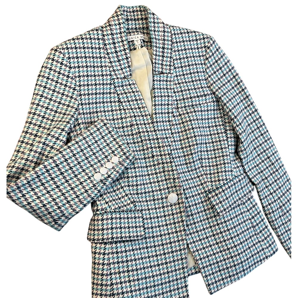 Veronica Beard Farley Dickey Plaid Blazer Womensโ Sz 2 Multicolor Tweed Jacket